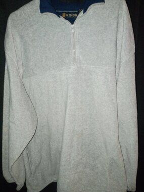 WINGO GREY & NAVY QUARTER PULL OVER FLEECE 3XL in EUC